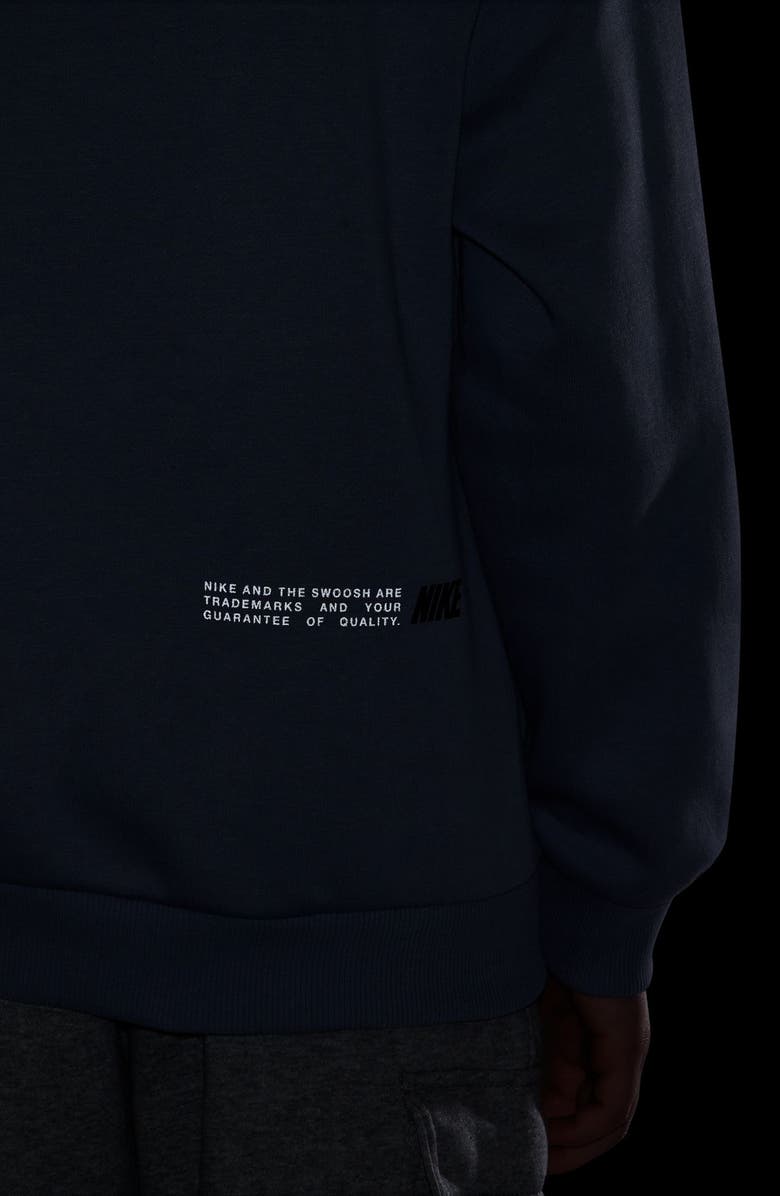 Nike Kids' Cotton Blend Fleece Hoodie, Alternate, color, World Indigo/ Ghost