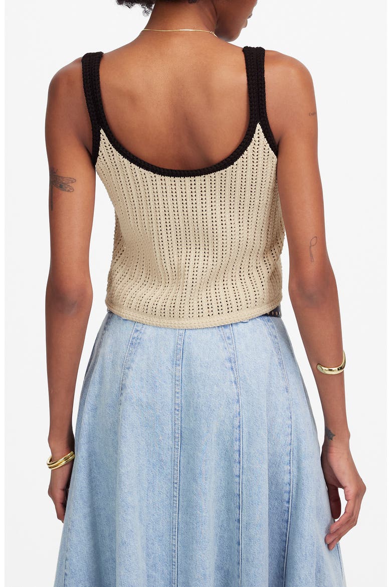 Open Stitch Sweater Tank, Alternate, color, SAND AND BLACK COMBO