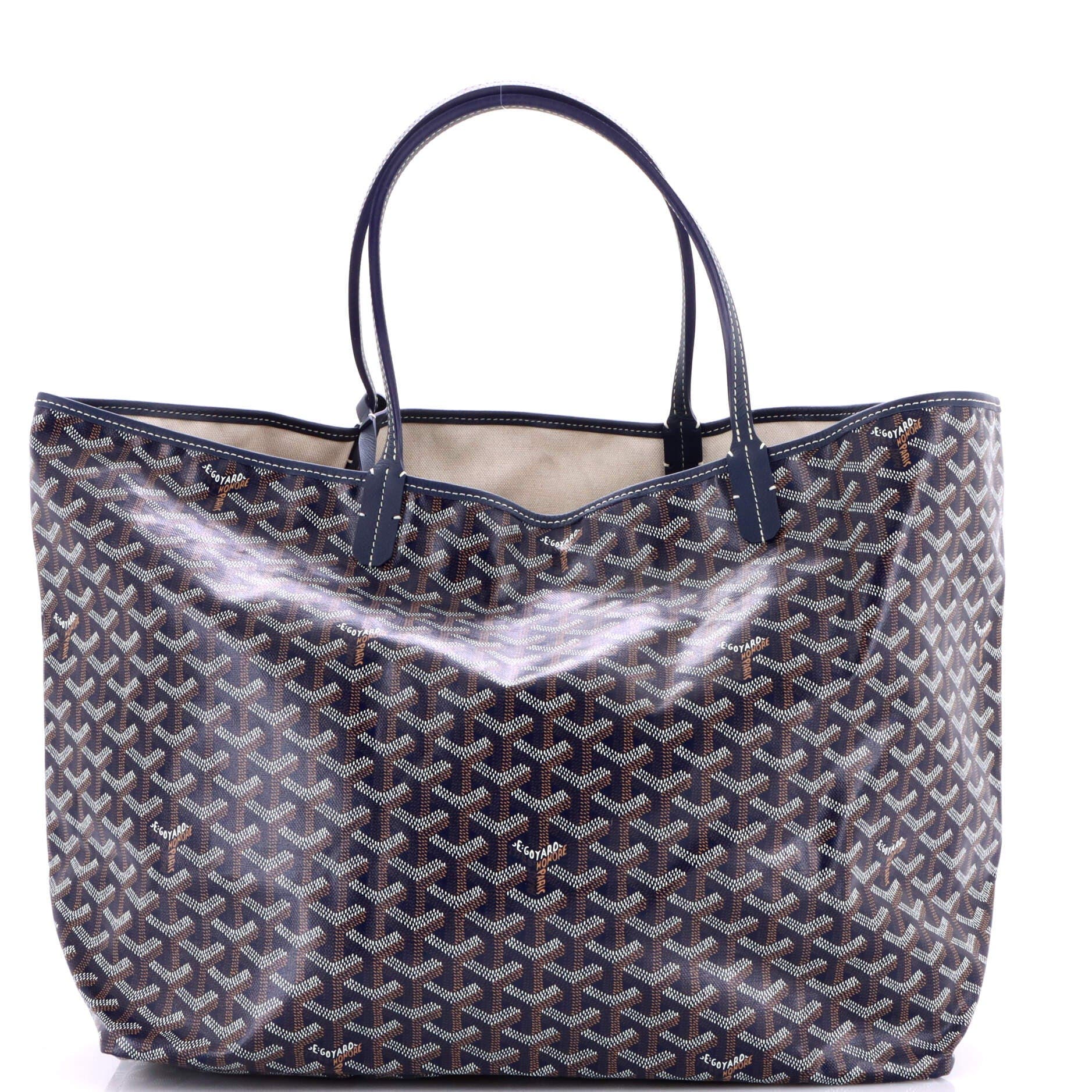 Pre-Owned Goyard Saint Louis Tote Coated Canvas GM, Main, color, Blue