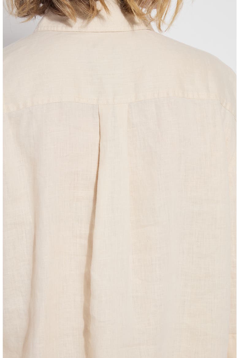 Roxanna Embroidered Linen Button-Up Shirt, Alternate, color, SAILCLOTH