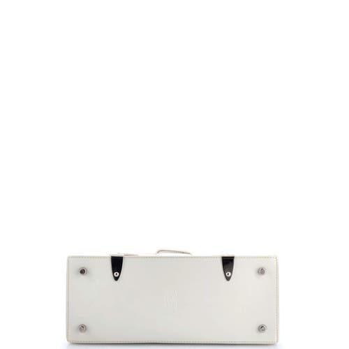 Pre-owned Goyard Goyard Saigon Top Handle Bag Coated Canvas With Leather Pm In White