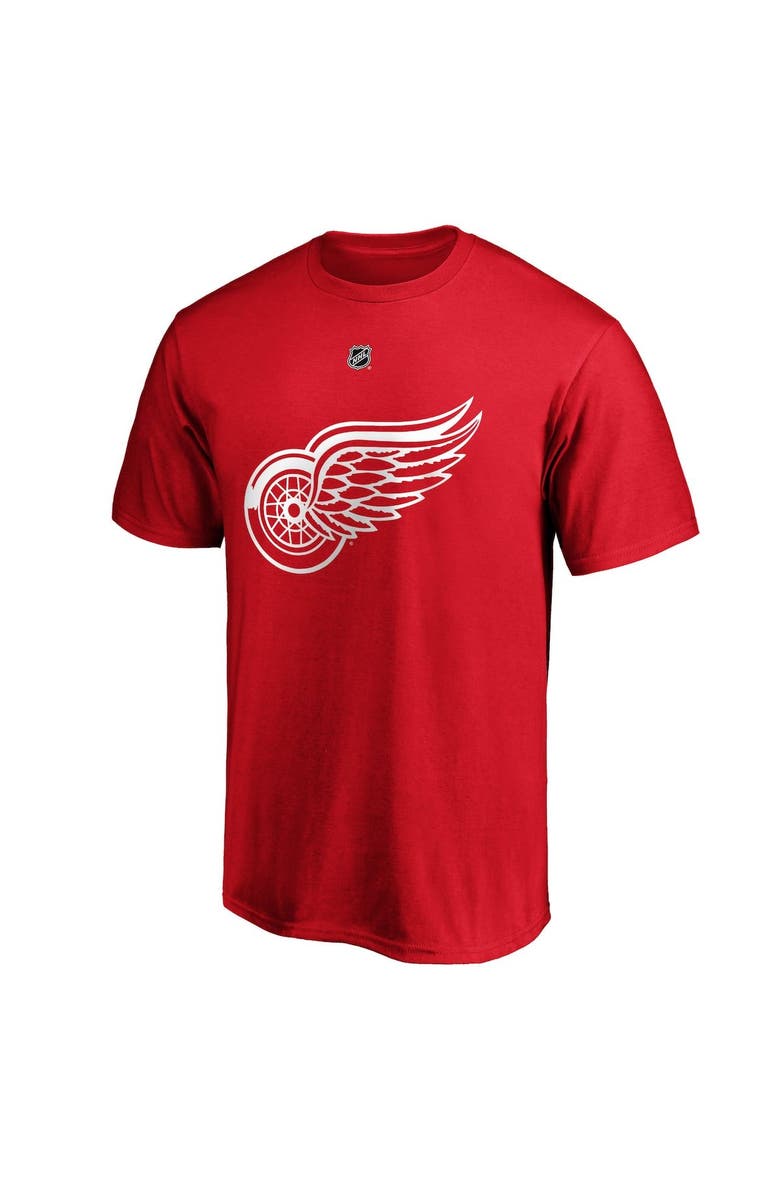 FANATICS Men's Fanatics Branded Dylan Larkin Red Detroit Red Wings Team Authentic Stack Name & Number T-Shirt, Alternate, color, 