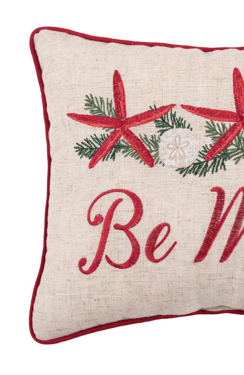 C&F Home Be Merry Starfish Christmas Pillow, 12" x 16", Alternate, color, Green