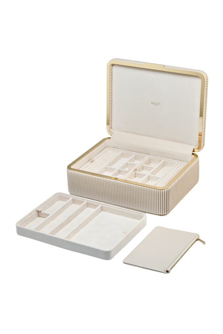 Bella Large Jewelry Box, Alternate, color, Bone
