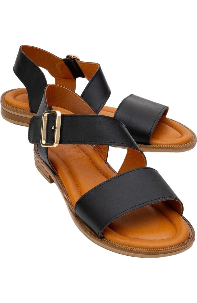 Forever & Always Shoes Majesty Leather Sandal, Main, color, Black Leather