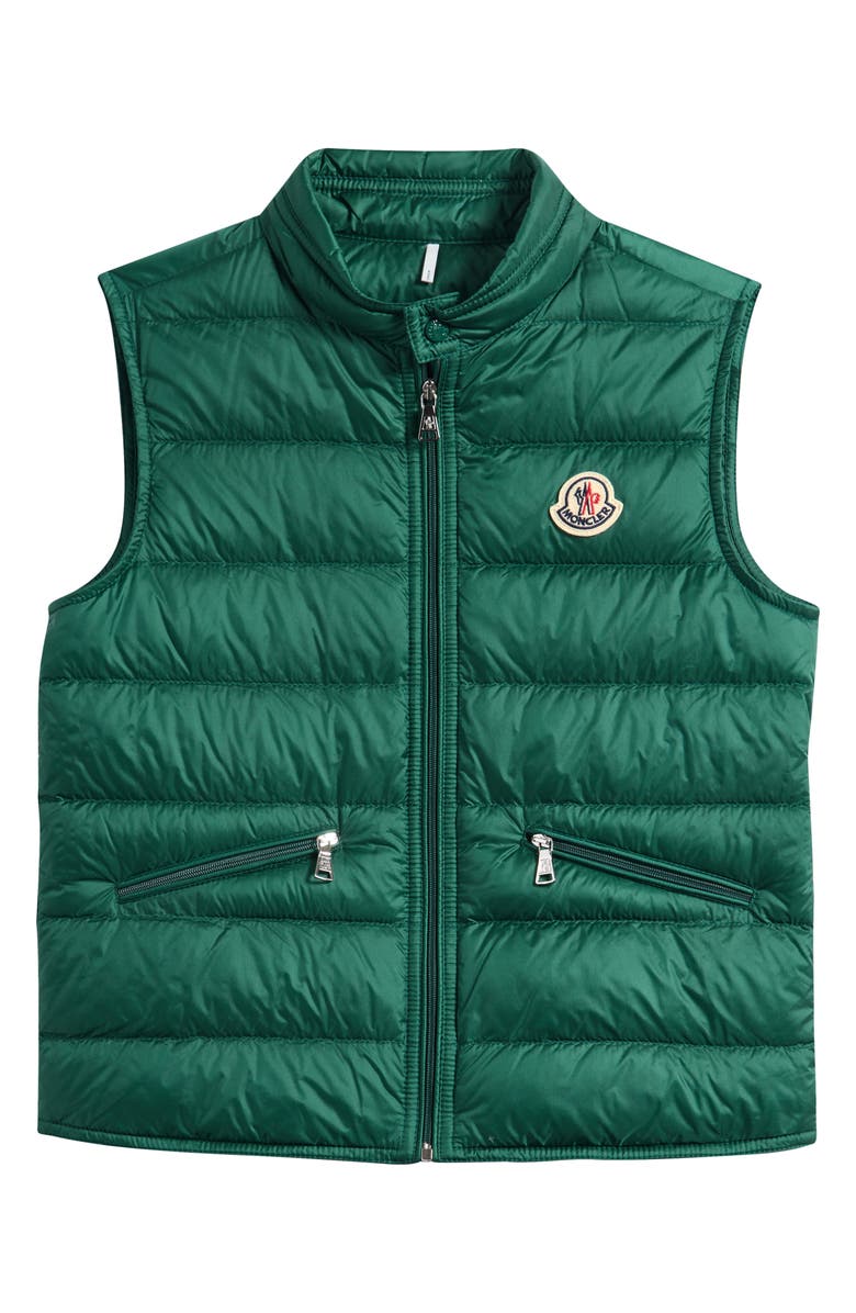 Moncler Kids' Gui Packable Down Puffer Vest, Main, color, Dark Green