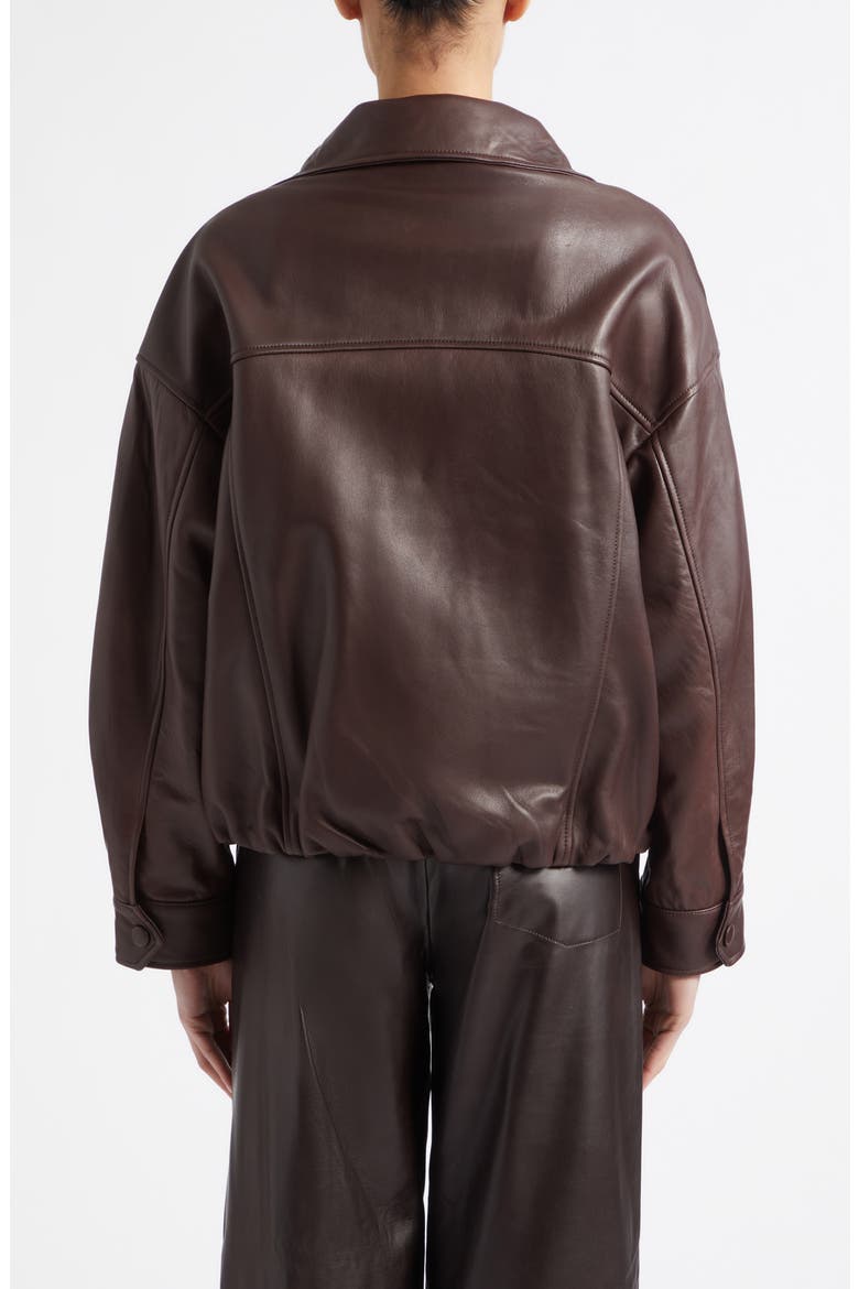 Roland Sculpted Leather Bomber Jacket, Alternate, color, BROWN