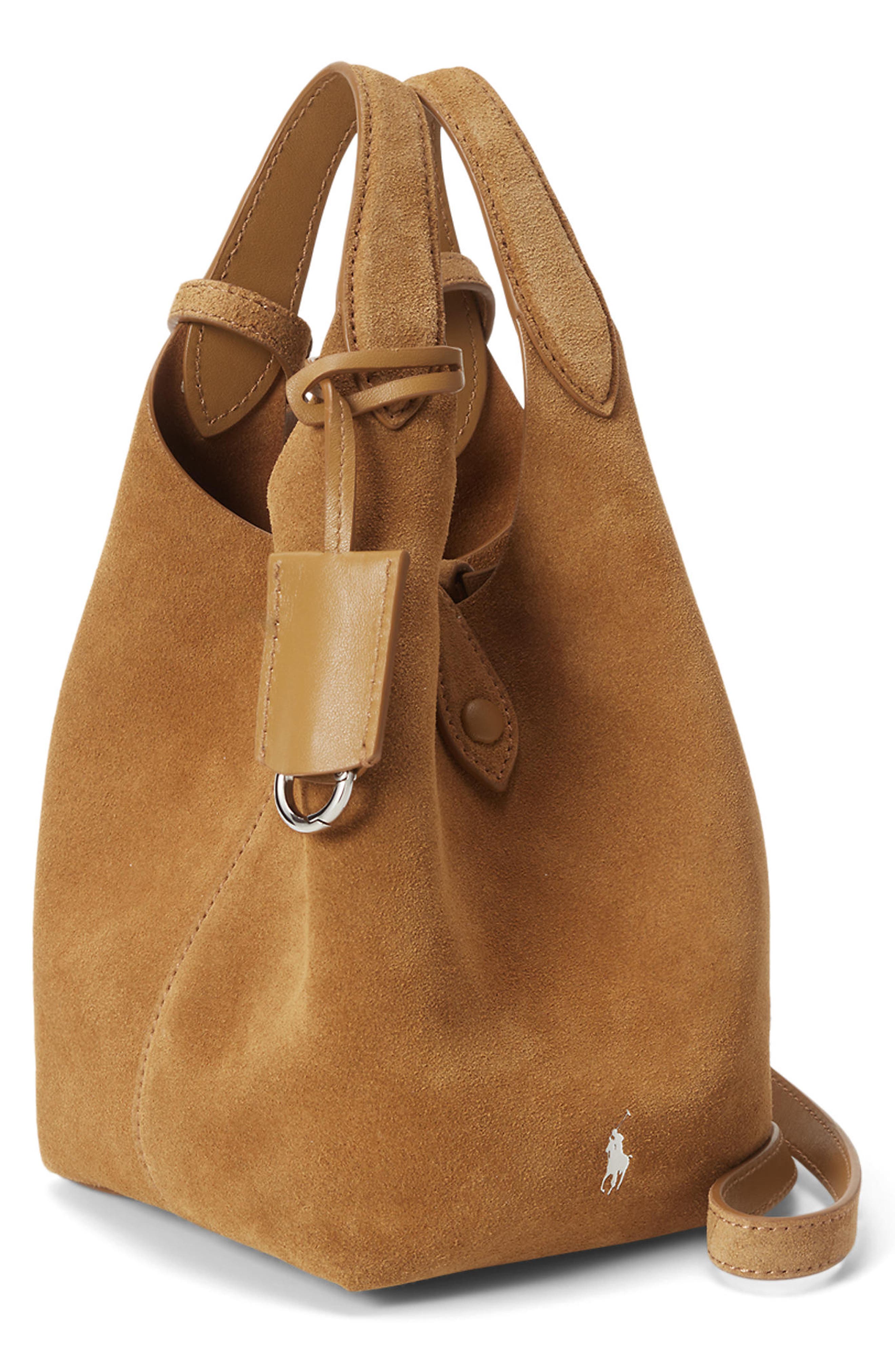 Polo Ralph Lauren Small Polo Play Suede Crossbody Tote, Alternate, color, 