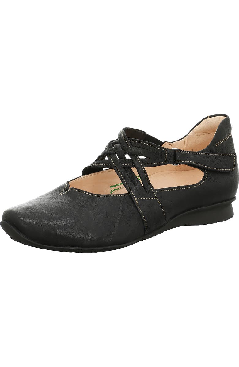 Think! Chilli Cross Strap Ballet Flat, Main, color, Black