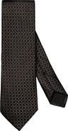 Eton Solid Geometric Jacquard Silk Tie