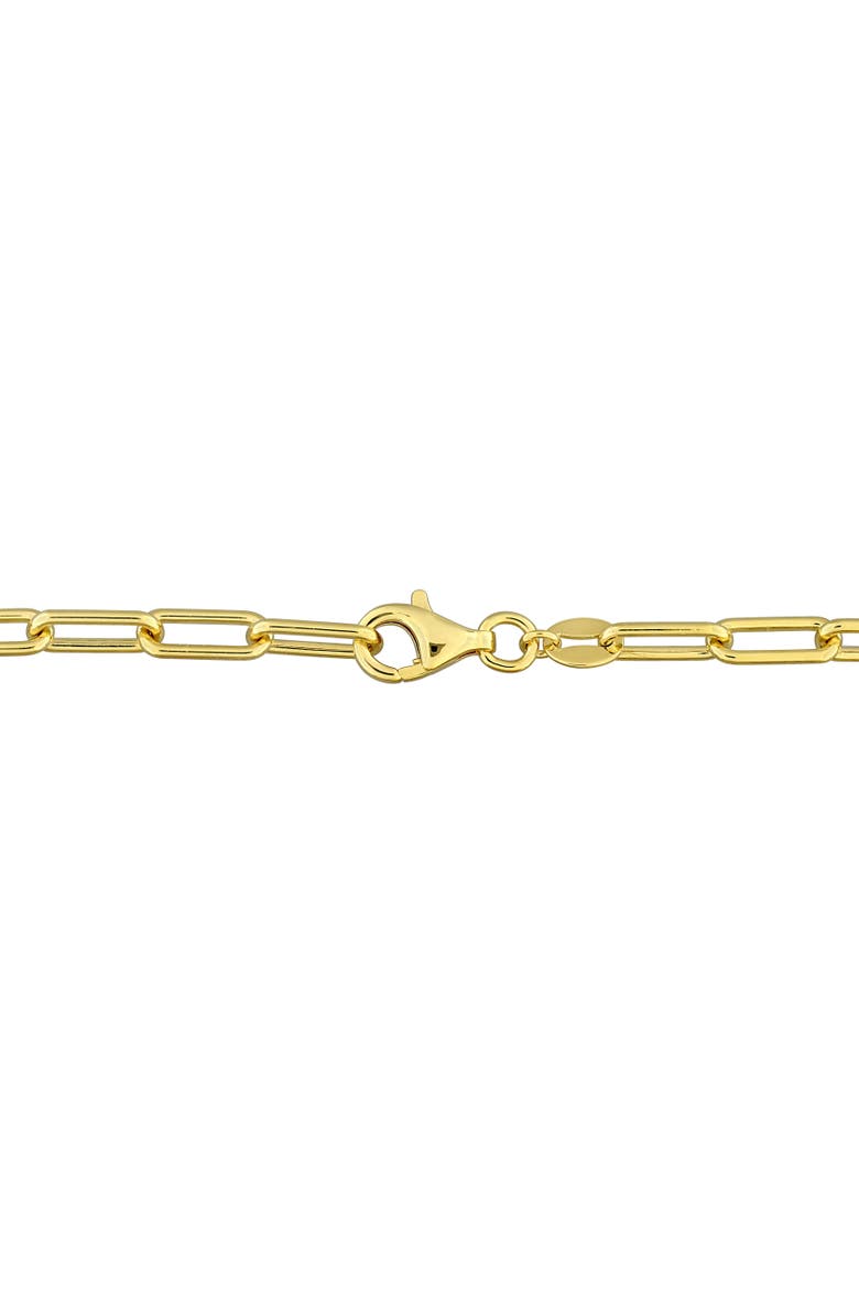 Lab-Grown Diamond Puffed Paperclip Chain Bracelet, Alternate, color, Yellow-Plated