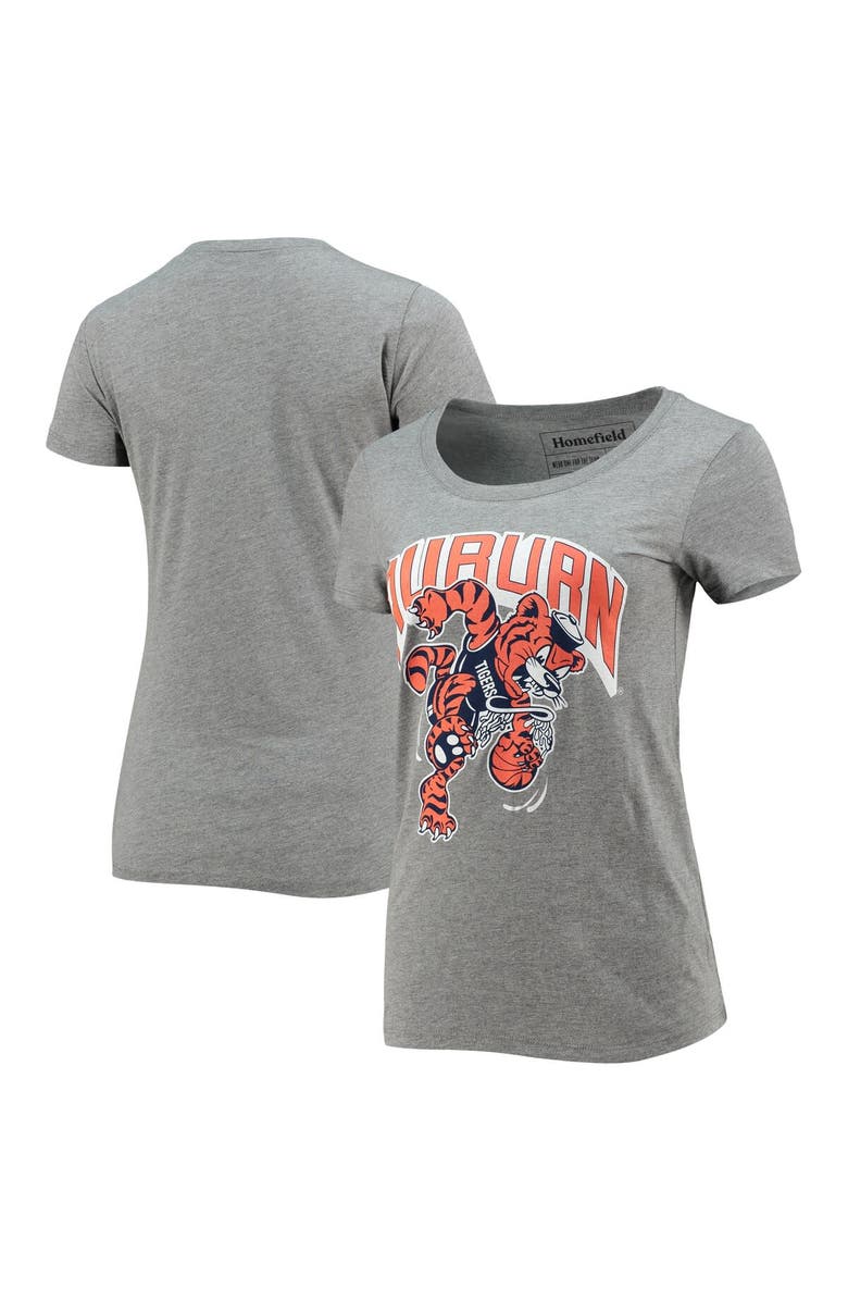 HOMEFIELD Women's Homefield Heathered Gray Auburn Tigers Vintage Basketball Tri-Blend T-Shirt, Main, color,