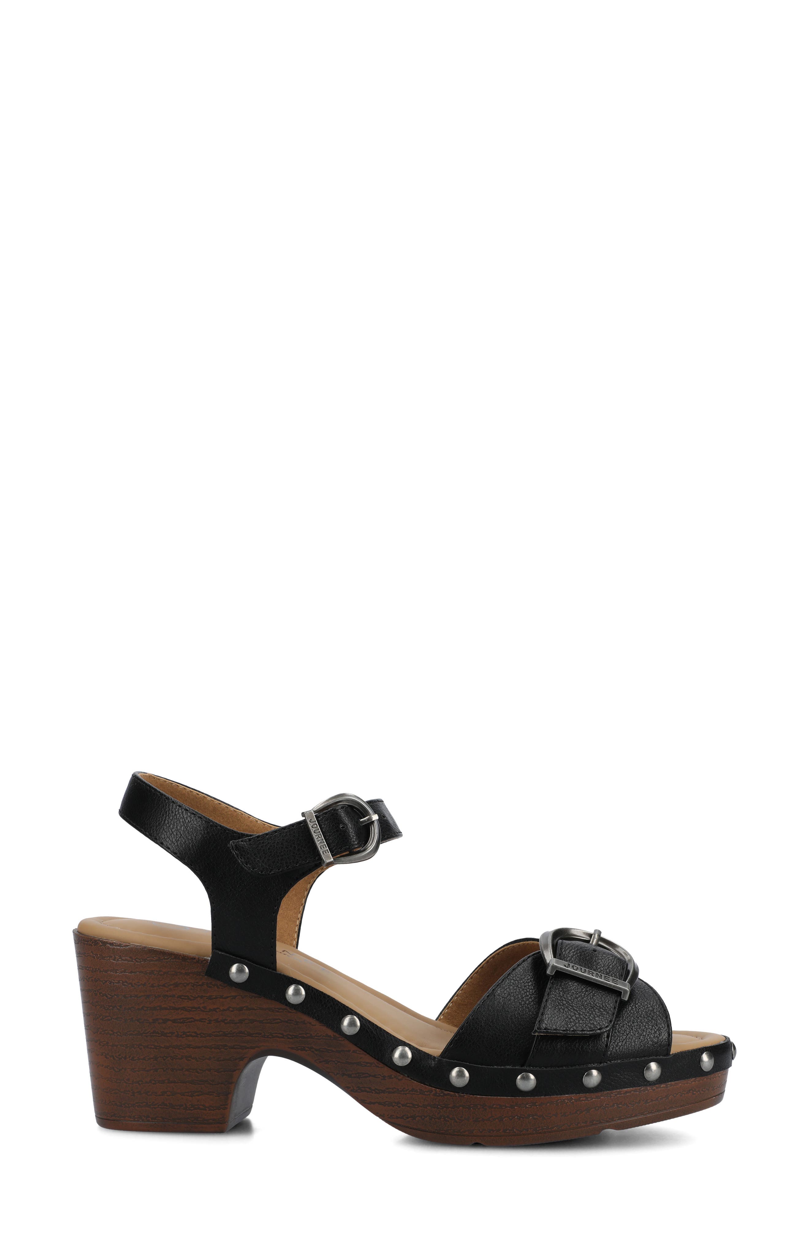 Journee Collection Sisilia Ankle Strap Platform Sandal, Alternate, color, Black