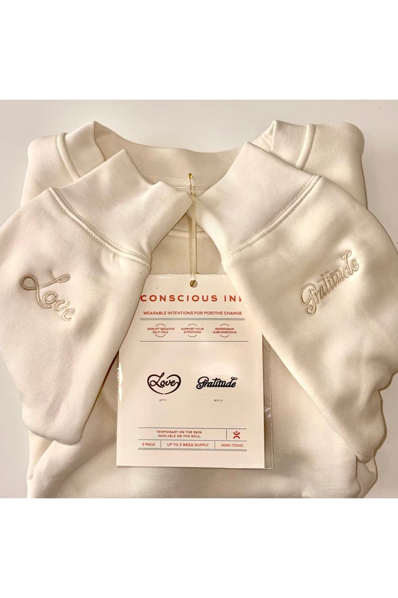 Love/Gratitude Sweatshirt + Manifestation Kit, Main, color, Ecru/Cream