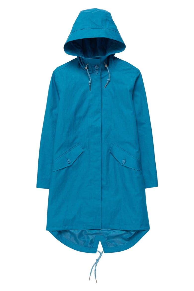 Seafaring Waterproof Linen & Cotton Hooded Coat, Alternate, color, SHORE