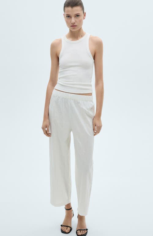 Mango Linen-blend Culotte Suit Trousers White In White