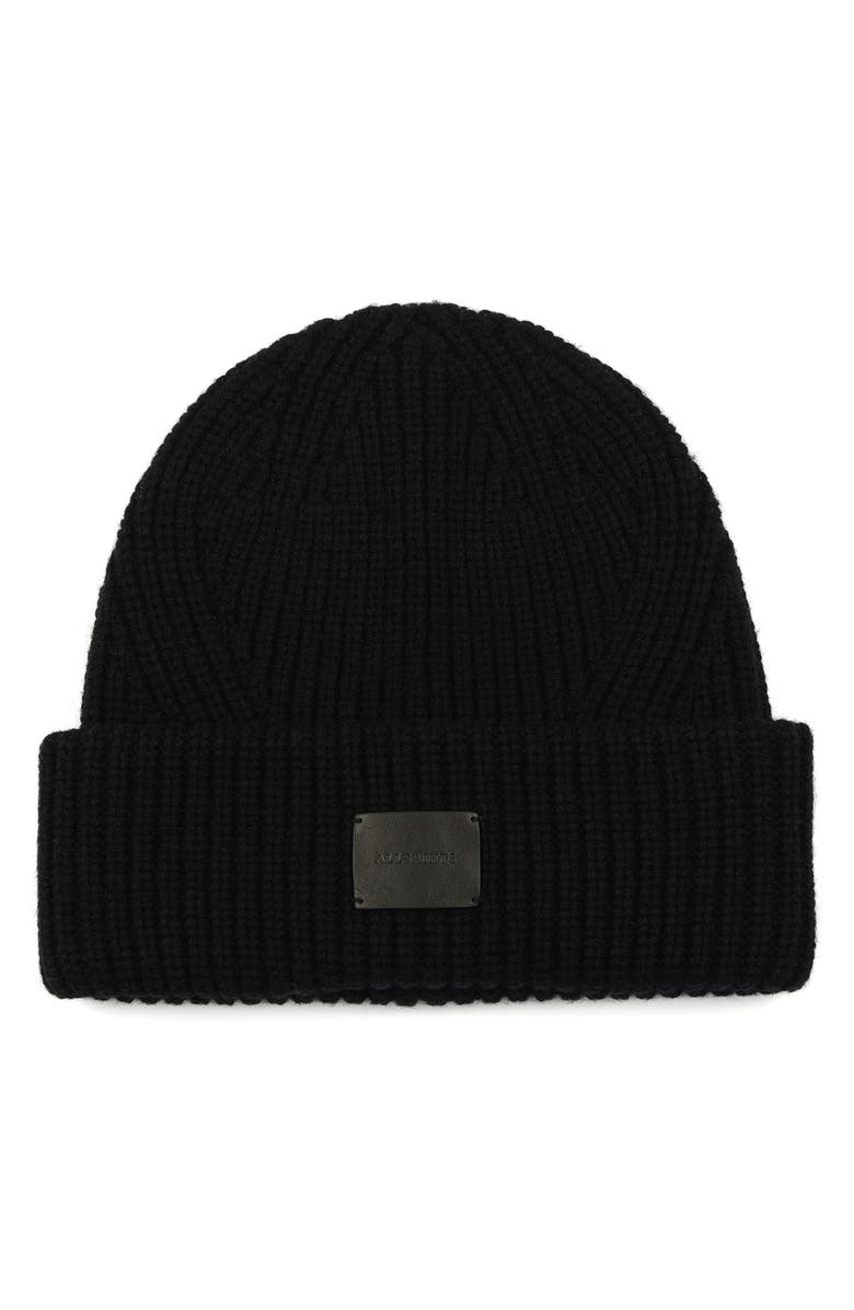 AllSaints Travelling Rib Knit Wool Blend Beanie, Main, color, 