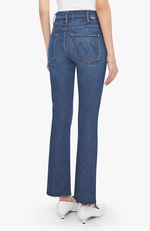 Mother The Hustler Fray Ankle Bootcut Jeans In Blue