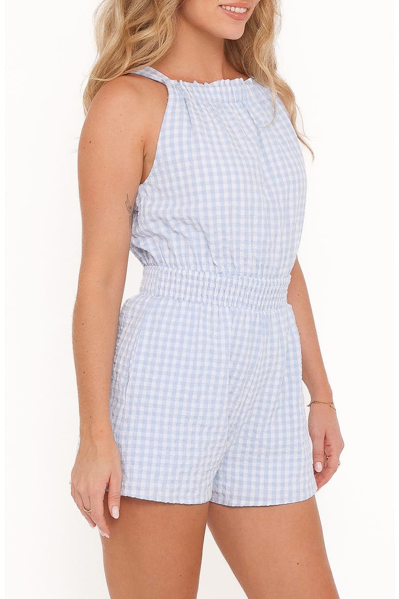 Felicity Gingham Romper, Alternate, color, BLUE GINGHAM