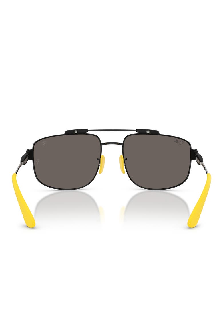 x Scuderia Ferrari 58mm Square Sunglasses, Alternate, color, BLACK / DARK GREY