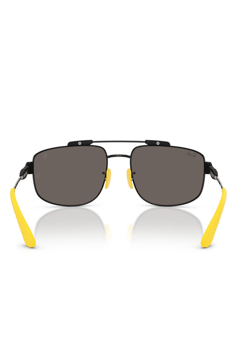 Ray-Ban x Scuderia Ferrari 58mm Square Sunglasses, Alternate, color, Black / Dark Grey