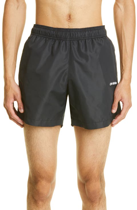 Men's Diagonals Outline Nylon Swim Trunks