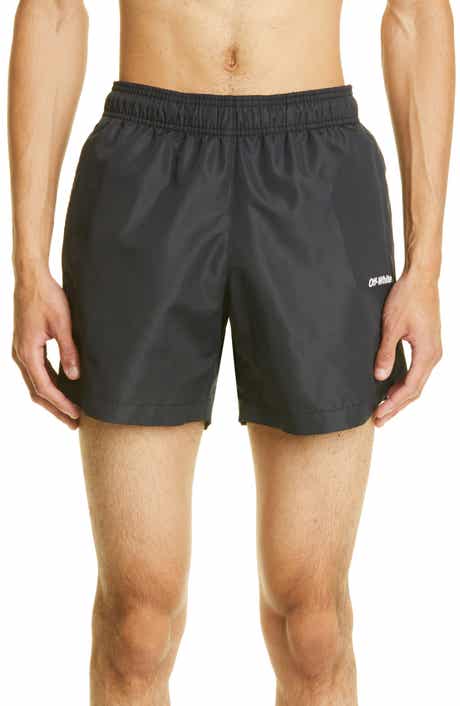 Off-White Men's Diagonals Outline Nylon Swim Trunks