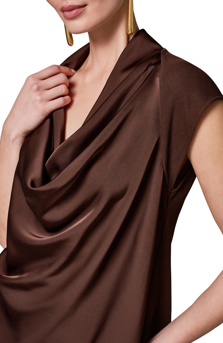 Donna Karan New York Cowl Neck Mixed Media Top, Alternate, color,