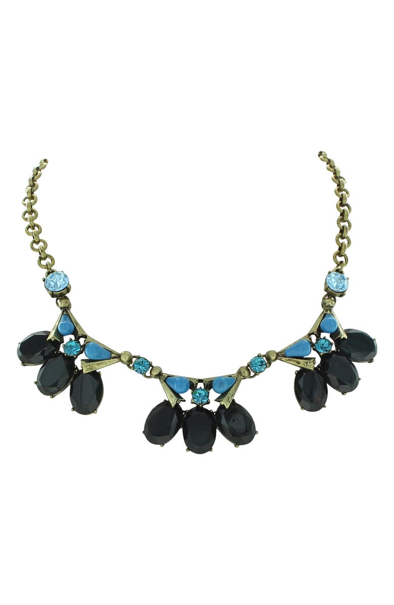 OLIVIA WELLES Emma Cluster Bib Necklace, Main, color, Silver