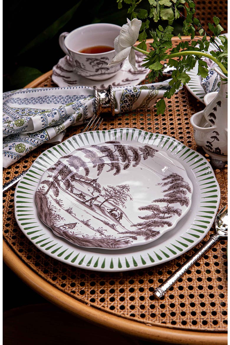 Country Estate Set of 4 Party Plates, Alternate, color, FLINT GREY