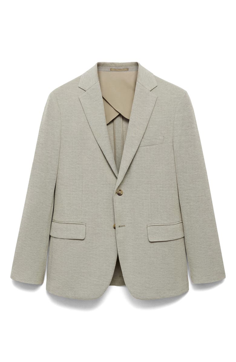 MANGO Slim Fit Textured Cotton Blend Sport Coat, Alternate, color, Green