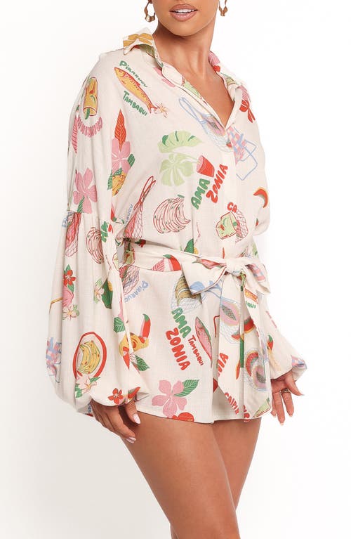 Petal And Pup Petal & Pup Jilla Mixed Print Long Sleeve Romper In White