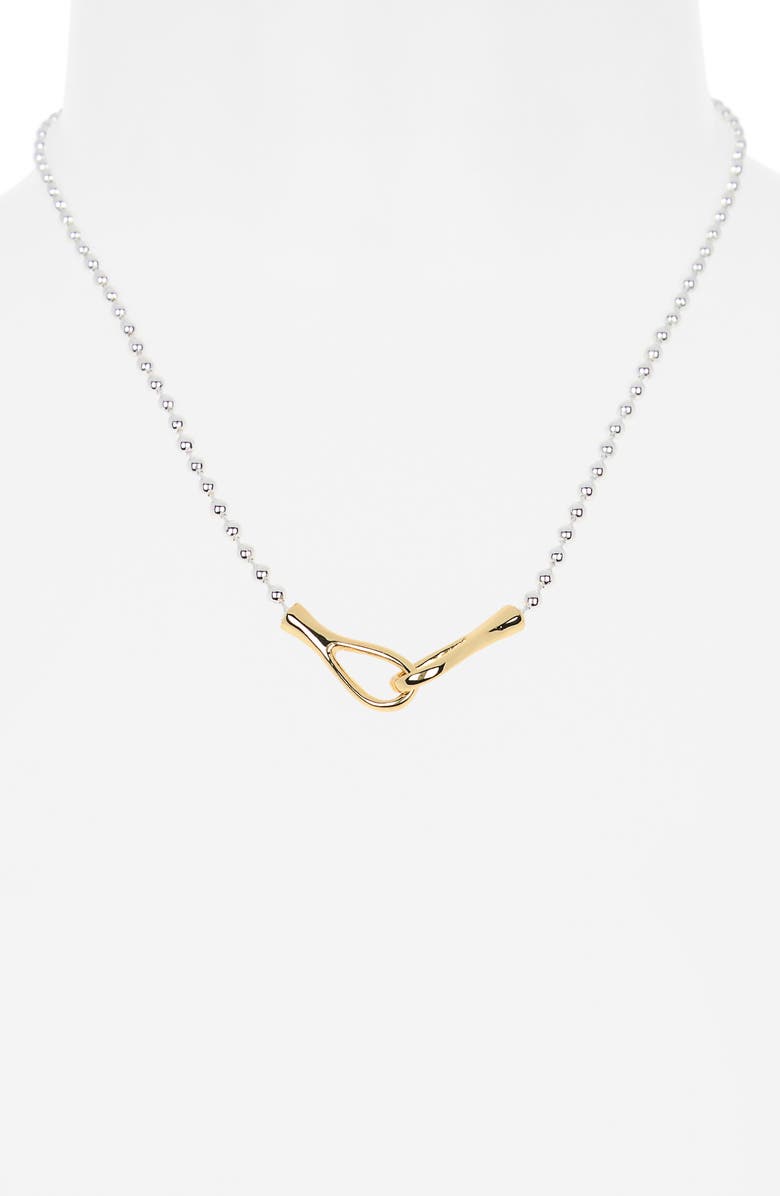 NORDSTROM RACK Demi Fine Ball Chain Interlocking Link Pendant Necklace, Alternate, color, 