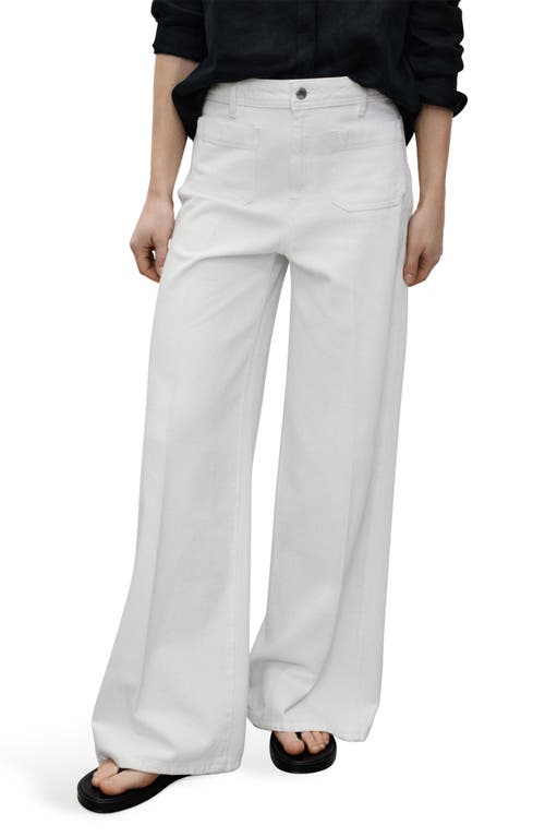 Mango Patch Pocket High Waist Wide Leg Jeans