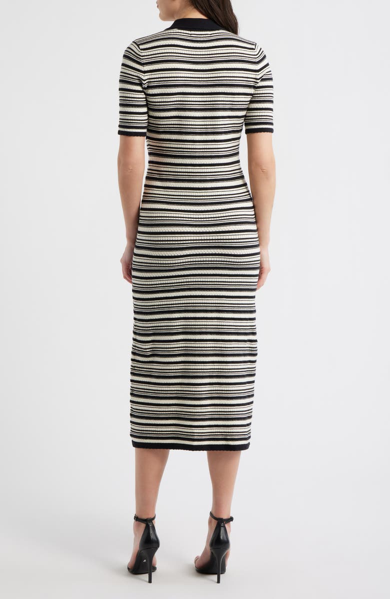 Elie Tahari The Lucine Midi Sweater Dress, Alternate, color, Noir/ Ivory