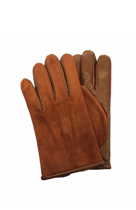 Nappa leather and suede gloves with cashmere lining
