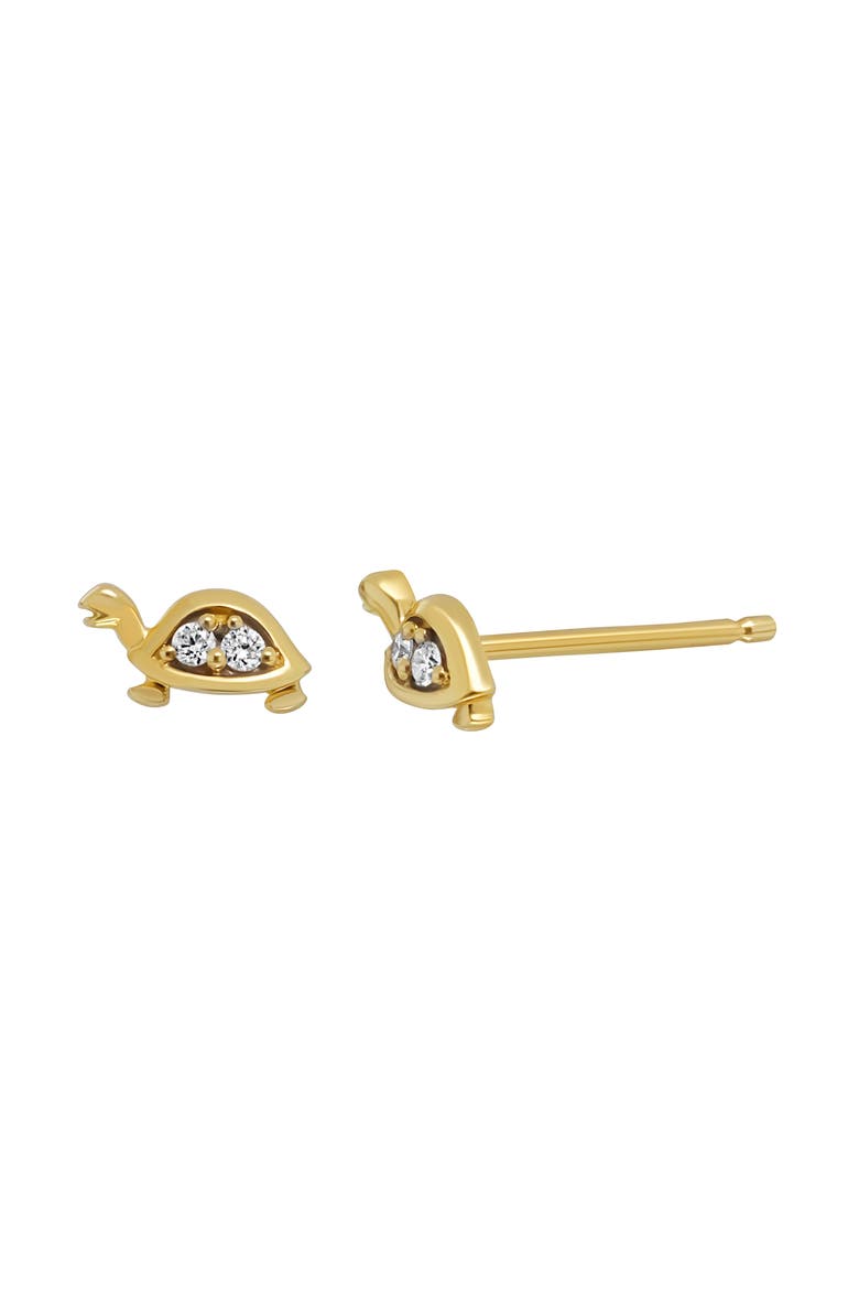 Icon Diamond Turtle Stud Earrings (Nordstrom Exclusive), Main, color, 18K YELLOW GOLD