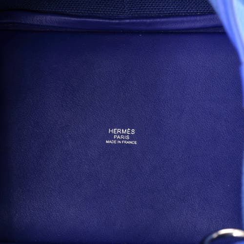 Pre-owned Hermes Hermes Cargo Picotin Lock Bag Canvas And Swift Pm In Blue