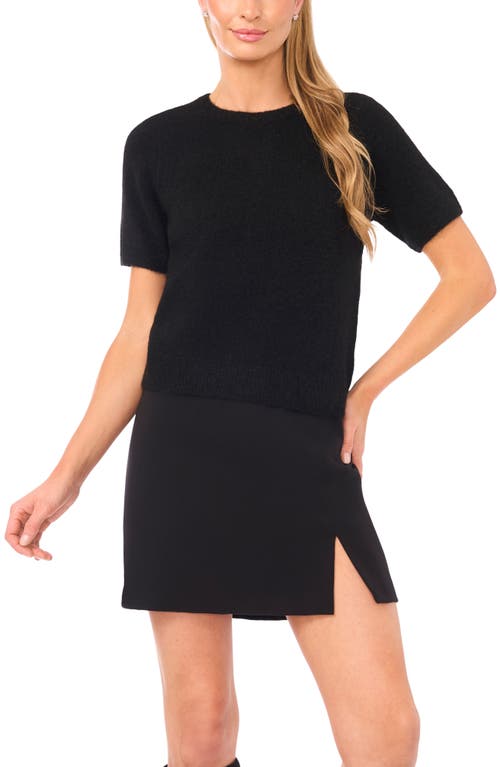 Halogenr Halogen(r) Short Sleeve Crewneck Sweater In Black