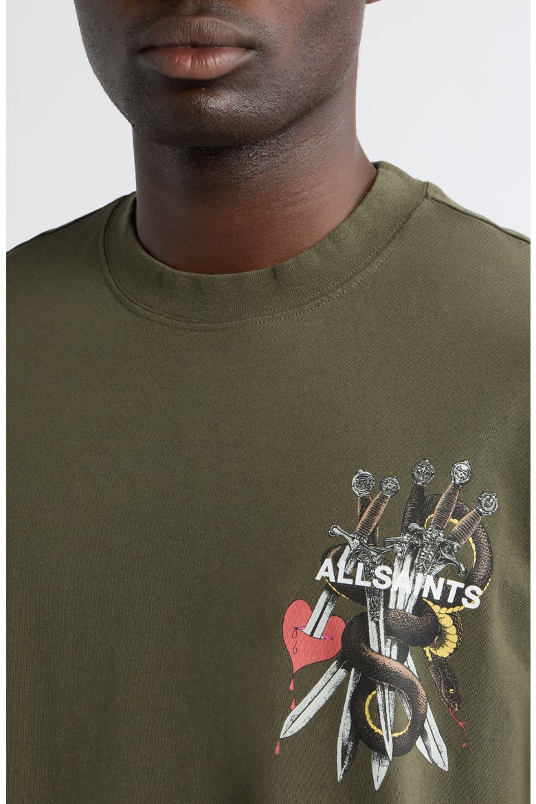 Oversize Serrate Graphic T-Shirt, Alternate, color, FOREST GREEN