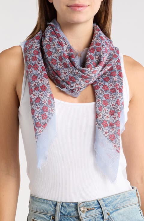 Floral Gauzy Scarf