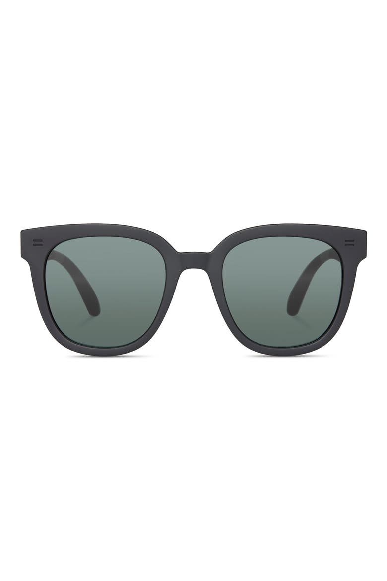 Juniper 54mm Round Sunglasses, Main, color, MATTE BLACK W/ GREEN GREY