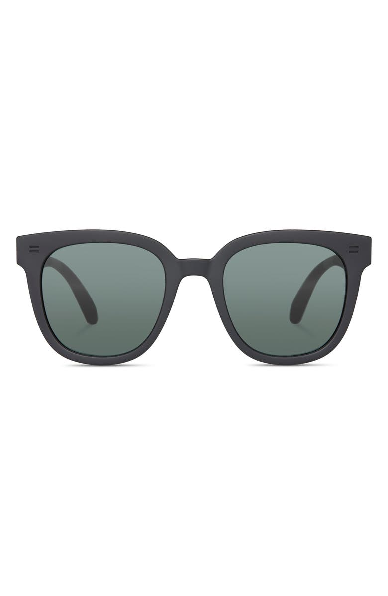 TOMS Juniper 54mm Round Sunglasses, Main, color, Matte Black W/ Green Grey