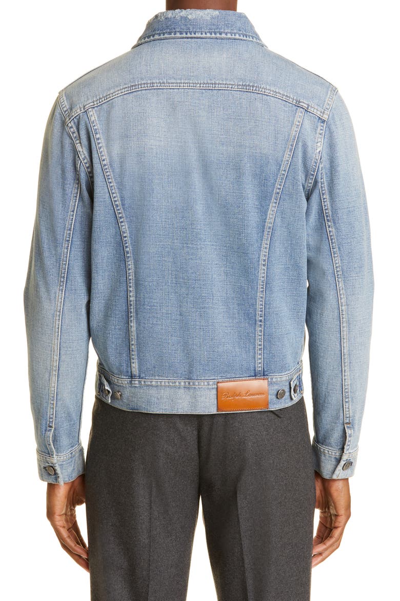 Distressed Denim Jacket, Alternate, color, LIGHT BLUE DENIM