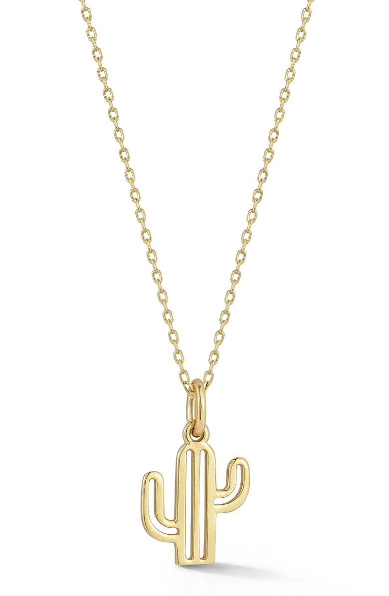 Ember Fine Jewelry Cactus Pendant Necklace, Main, color, Gold