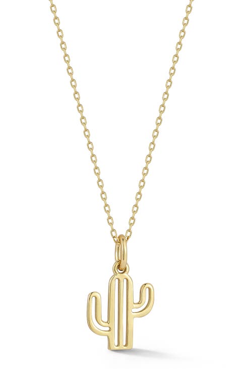 Cactus Pendant Necklace