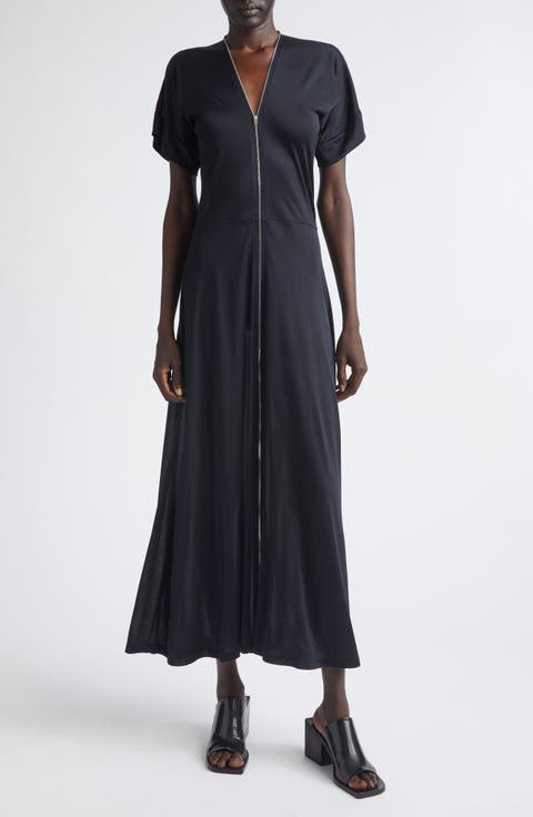 Jersey Zip Maxi Dress