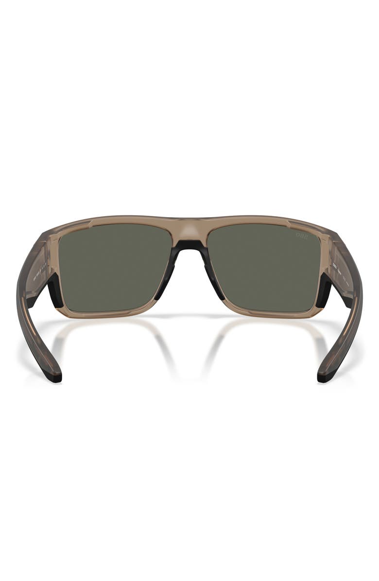 Costa Del Mar Taxman 59mm Polarized Rectangular Sunglasses, Alternate, color, Matte Brown Smoke / Gray 580G