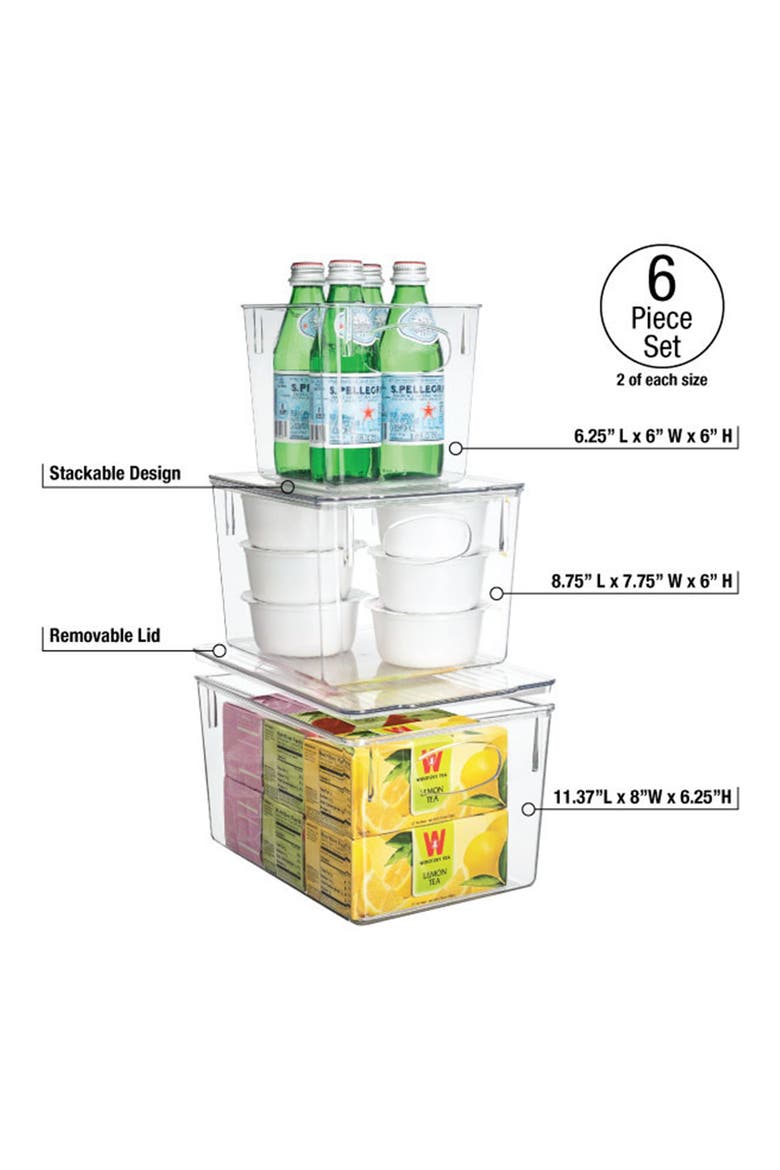 Clear Lidded Bin Set, Alternate, color, CLEAR