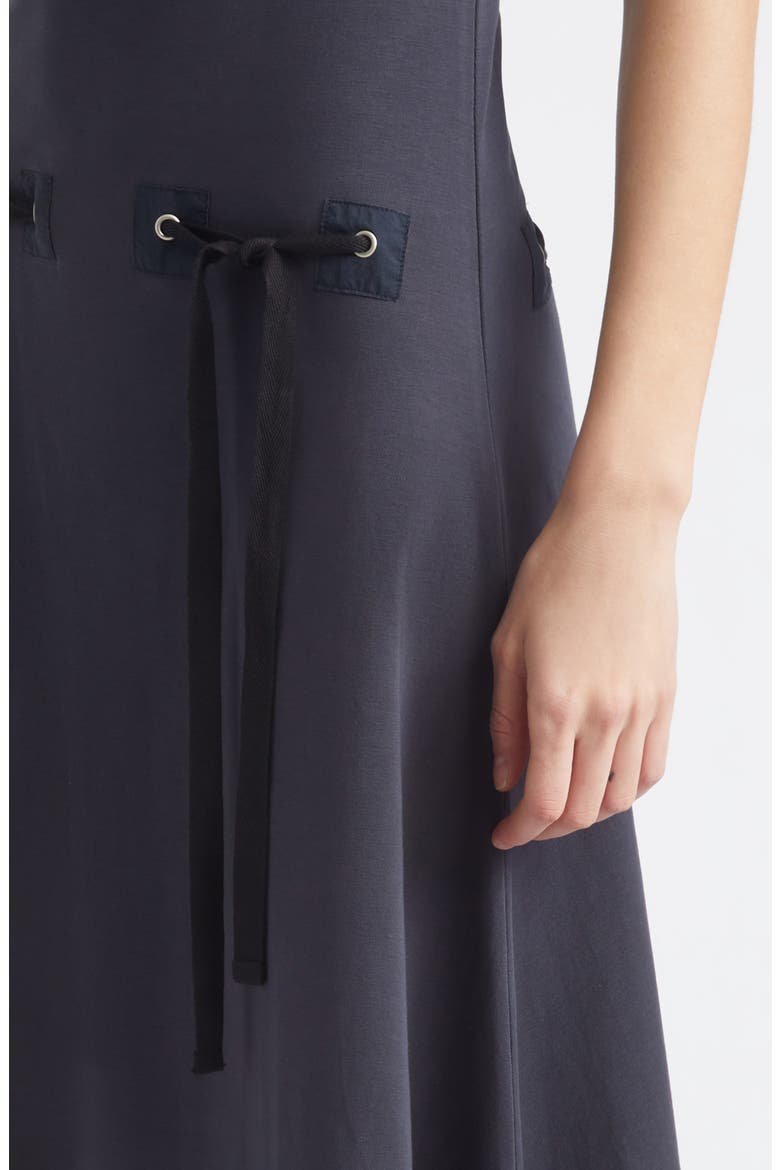 Suni Drawstring Organic Cotton Knit Midi Dress, Alternate, color, 136 - BLUE